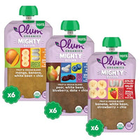 Thumbnail for Image 1 of Default Title for the product Plum Organics 12+ Months Baby Food Variety Pack, 3 Flavors, 4 oz, 18 Pack