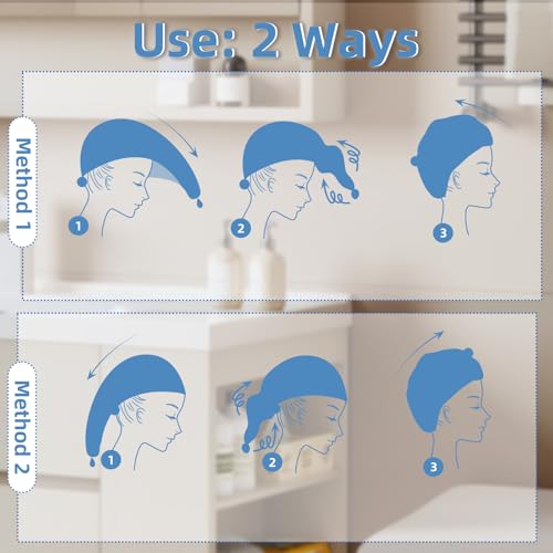 Image 5 of Amrules Hair Towel Wrap, 4 Packs Turbans for Wet Hair, 9.8" x 25.6"