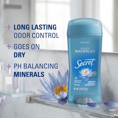 Image 2 of Secret Antiperspirant Deodorant for Women, Cool Waterlily Scent, 2.6 oz
