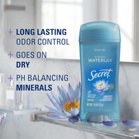 Thumbnail for Image 2 of Secret Antiperspirant Deodorant for Women, Cool Waterlily, 2.6 oz Pack of 3
