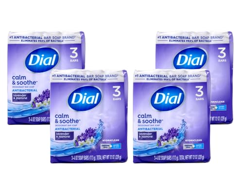 Image 1 of Default Title for the product Dial Lavender and Jasmine Bar Soap, 3 Count, Pack of 4