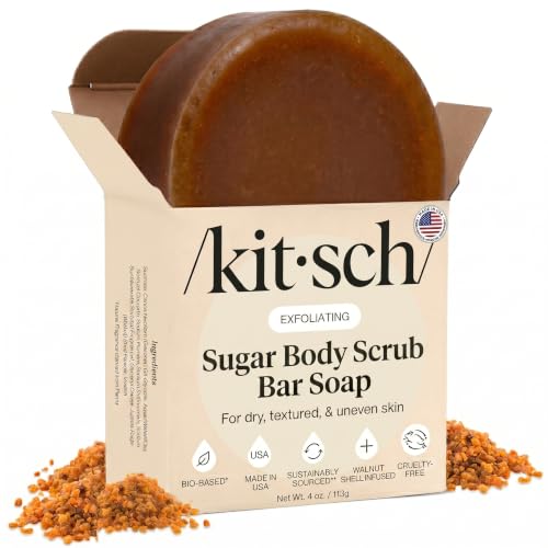 Image 1 of Default Title for the product Kitsch Exfoliating Sugar Scrub Body Wash Bar Soap – 4 oz