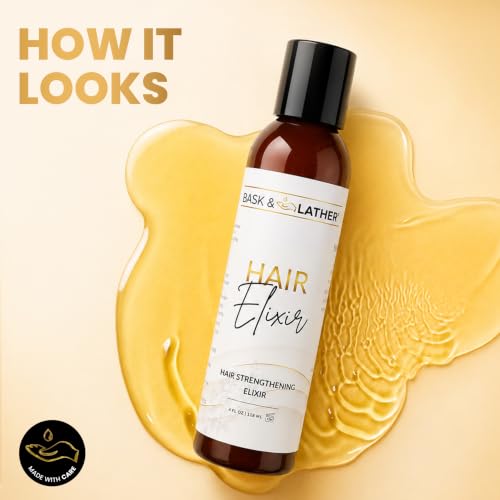 Image 2 of BASK & LATHER Elixir Hair Strengthening Oil, Jamaican Black Castor Oil, 4 fl oz
