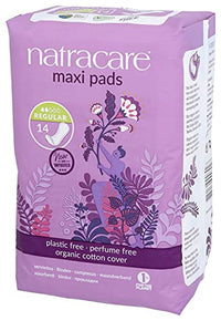 Thumbnail for Image 4 of natracare Natural Traditional Style Maxi Pads, Regular, Individually Wrapped, Without Wings in Plant-Based Bag (1 Pack, 14 Pads Total)