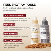 Thumbnail for Image 5 of Dr.Melaxin Peel Shot Glow Rice Peeling Ampoule Duo Daily Soft Exfoliating Face and Body Scrub