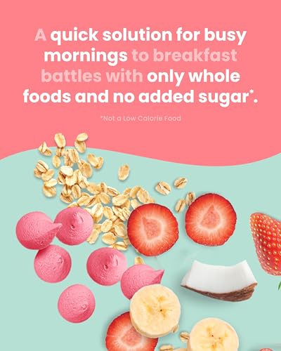 Image 4 of Amara Breakfast Oat Melts - Organic Toddler Snack - Single Serve Fiber-Packed Oat Bites with Real Fruit, No Added Sugar, Quick Dissolving, Strawberry - 12 Pack