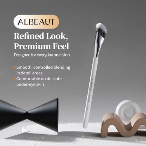 Image 6 of ALBEAUT Concealer Brush, Angled Under Eye Makeup Small Foundation Precision Face Blending Brush (193 concealer brush), 1pc