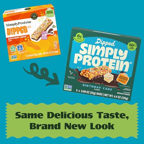 Image 4 of Simply Protein Birthday Cake Dipped Bars, 30 Count