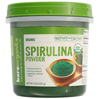 Thumbnail for Image 1 of Default Title for the product BareOrganics Spirulina Powder - Organic Superfood Powder - 8 Oz