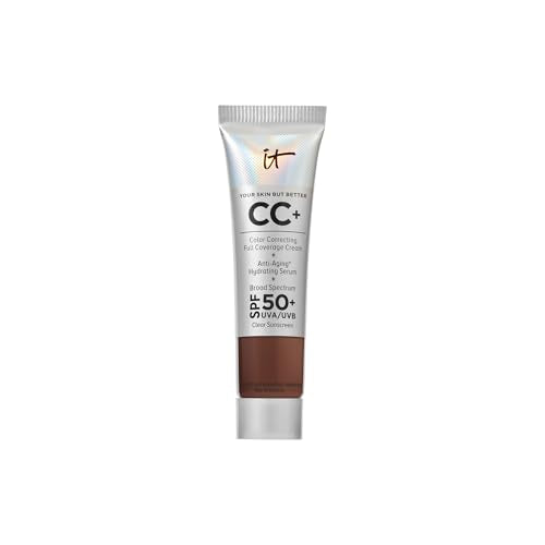 Image 24 of 27C Deep Bronze (deep cool with red undertones) for the product IT Cosmetics Mini CC+ Cream with SPF 50+ Full Coverage Natural Foundation
