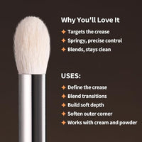 Thumbnail for Image 3 of ALBEAUT Tapered Eye Shadow Brush, Medium Powder Eyeshadow Blending Brush for Crease, Fluffy Eye Makeup Tool for Women and Girls (195 Pro Blender)