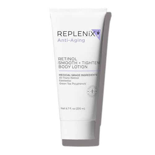 Image 1 of 7 Ounce (Pack of 1) for the product Replenix Retinol Smooth  Tighten Body Lotion, Medical-Grade Anti-Aging Brightening Body Cream for Cellulite & Sagging Skin (6.7 fl. oz)