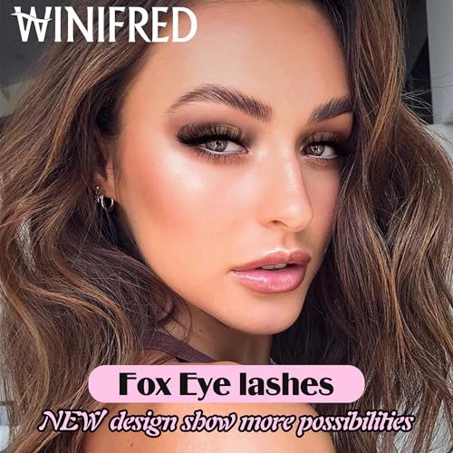Image 4 of Winifred Russian Strip Lashes Cat Eye Fox Eye Faux Mink Lashes 20MM Pack 7 Pairs