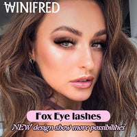 Thumbnail for Image 4 of Winifred Russian Strip Lashes Cat Eye Fox Eye Faux Mink Lashes 20MM Pack 7 Pairs