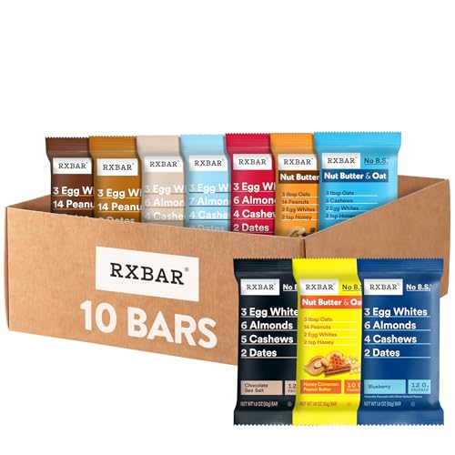 Image 2 of 10 Count (Pack of 6) for the product RXBAR Protein Bars, 12g Protein, Gluten Free Snacks, 10-Flavor Variety Pack (10 Bars)