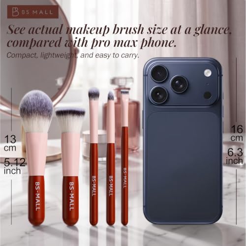 Image 8 of BS-MALL Makeup Brushes Foundation Powder Concealers Eye Shadows Makeup Set with LED Light Mirror 14 Pcs