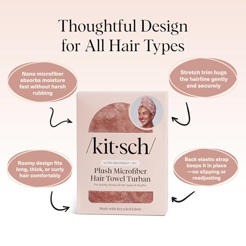 Image 4 of Kitsch XL Microfiber Hair Towel Wrap for Women - Terracotta