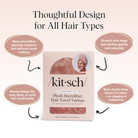 Thumbnail for Image 4 of Kitsch XL Microfiber Hair Towel Wrap for Women - Terracotta
