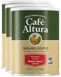 Thumbnail for Image 1 of Default Title for the product Cafe Altura Ground Organic Coffee, French Roast, 12 oz Can (Pack of 3)