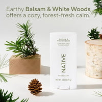 Thumbnail for Image 4 of Native Deodorant Contains Naturally Derived Ingredients, 72 Hour Odor Control, Deodorant for Women and Men, Aluminum Free, Balsam & White Woods 2.65oz