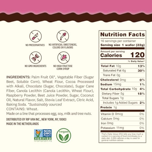 Image 2 of RIP VAN Raspberry Dark Chocolate Wafer Cookies, 16 Count