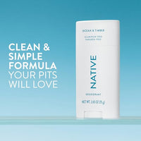 Thumbnail for Image 2 of Native Deodorant Contains Naturally Derived Ingredients, 72 Hour Odor Control, Deodorant for Women and Men, Aluminum Free, Ocean & Timber 2.65oz
