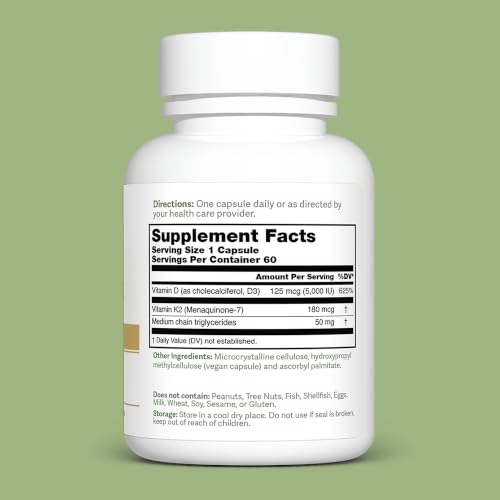Image 6 of Dr. Murray's Vitamin D3-K2 with Coconut Oil MCTs, 5,000 IU, 60 Vegan Caps