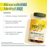 Thumbnail for Image 4 of MegaFood Vitamin B12 Energy Gummies, USDA Organic, Ginger, 70 Gummies