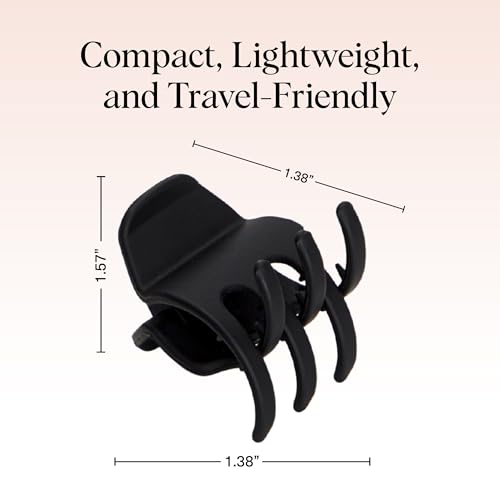 Image 2 of Kitsch Eco-Friendly Medium Claw Clips - Black & Tortoise, 2pcs