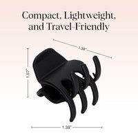 Thumbnail for Image 2 of Kitsch Eco-Friendly Medium Claw Clips - Black & Tortoise, 2pcs