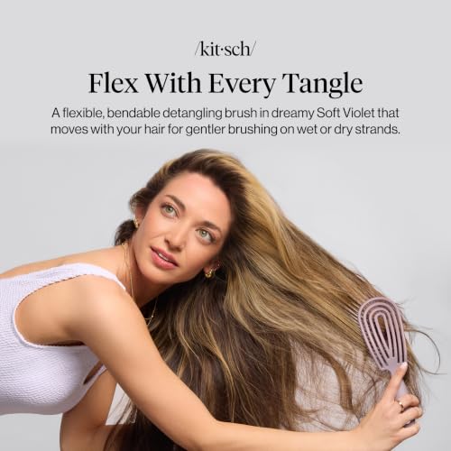 Image 2 of Kitsch Flexi Flow Detangler Brush, Hair Brushes For Women - Soft Violet