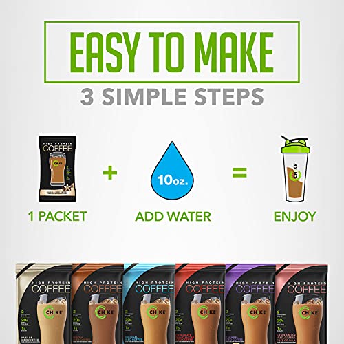Image 4 of CHIKE High Protein Iced Coffee Sampler Pack, 6 Protein Coffee Packets