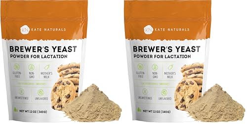 Image 2 of 12 Ounce (Pack of 2) for the product Kate Naturals Brewers Yeast Powder for Lactation Support, Nursing Moms,12oz