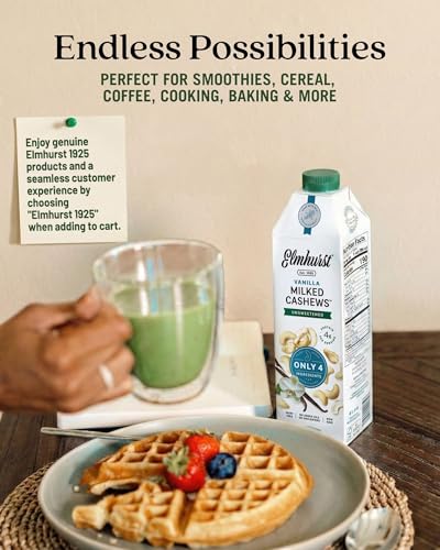 Image 4 of Elmhurst 1925 Vanilla Cashew Milk Unsweetened - 32 Fl Oz (6-Pack)