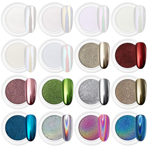 Image 1 of Default Title for the product Artdone Chrome Nail Powder Nail Art Fimo 16 Jars 1g Each