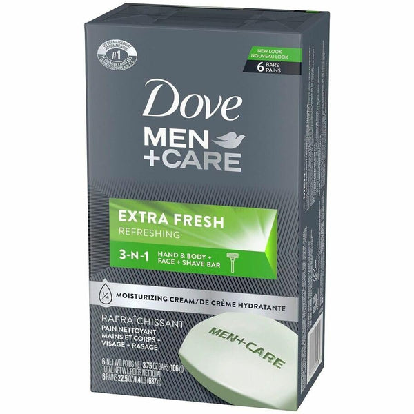 Image 1 of Default Title for the product Dove Men Care Body & Face Bar Extra Fresh Soap Bar - 3.75 oz - Pack of 6