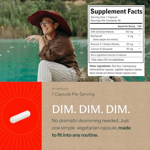 Image 4 of Sunergetic Premium DIM Supplement ??50mg diindolylmethane, Broccoli, Calcium D-Glucarate & Bioperine for Men & Women ??IM Complex for Menopause Support & Balance - 60 Capsules