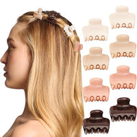 Thumbnail for Image 1 of Default Title for the product Kitsch Small Hair Clips for Women - Cute Hair Accessories - Rosewood, 8pcs