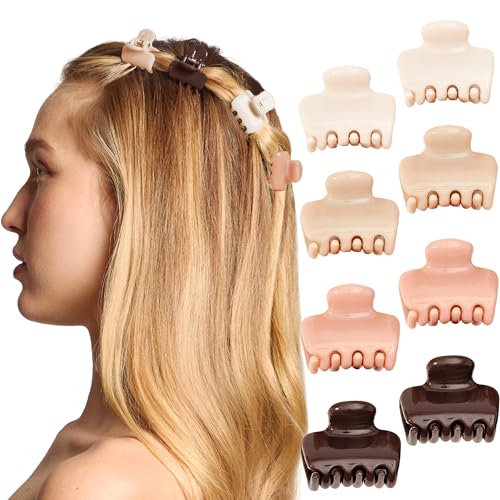 Image 1 of Default Title for the product Kitsch Small Hair Clips for Women - Cute Hair Accessories - Rosewood, 8pcs