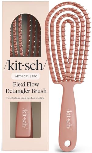Image 1 of Default Title for the product Kitsch Flexi Flow Detangler Brush, Hair Brushes For Women - Terracotta