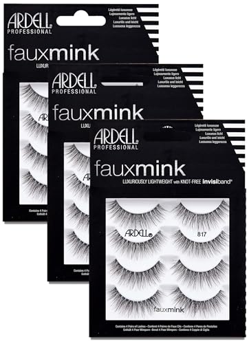 Image 11 of Black 817 / 4 pair (Pack of 3) for the product Ardell Faux Mink Lashes False Eyelashes