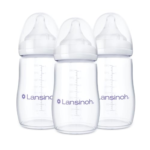 Image 3 of 1 Count (Pack of 3) / 8 Ounce for the product Lansinoh Anti-Colic Baby Bottles