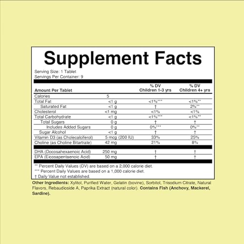 Image 2 of ChildLife Essentials Omega-3 DHA + Choline SoftChew Gummies, 27 Tablets