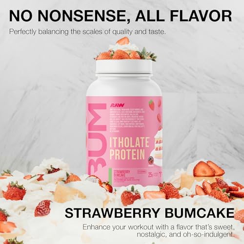 Image 3 of RAW Whey Isolate Protein Powder, Strawberry BumCake - 25 Servings