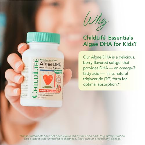 Image 4 of ChildLife Essentials Algae DHA for Kids Berry, 60 Chewable Softgels