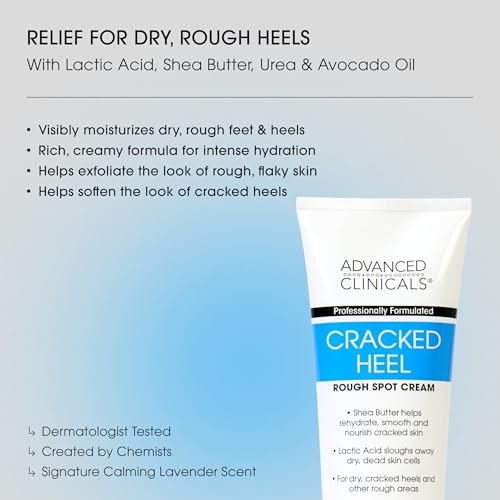 Image 3 of Advanced Clinicals Cracked Heel Foot Cream Moisturizer 2-Pack