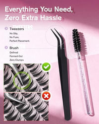 Thumbnail for Image 5 of EYDEVRO Manga Bunny Lash Clusters Kit Fairy Eyelash Clusters Kit Wet Look
