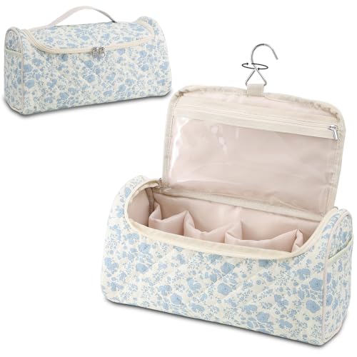 Image 5 of Blue Flowers for the product GISMTR Quilted Hair Tools Travel Case