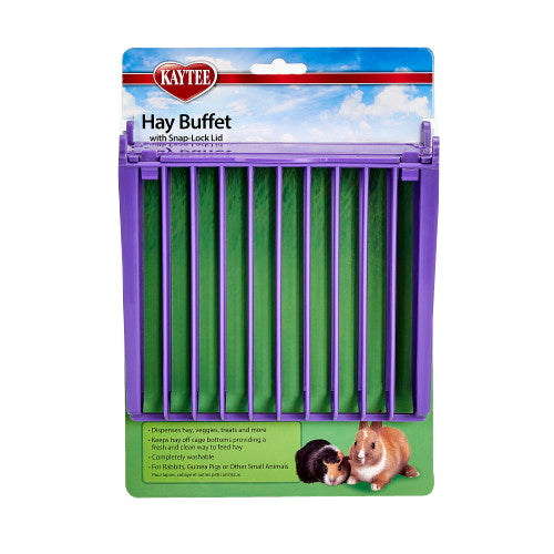 Kaytee Hay Buffet Feeder with Snap-Lock Lid Assorted, 1 Each/3.75 in X 7 in X 10.25 in by Kaytee