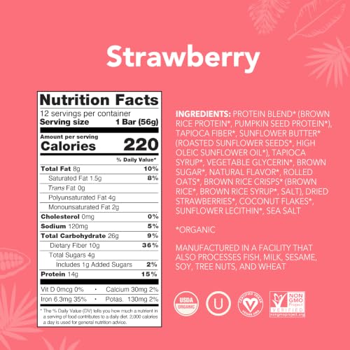 Image 2 of ALOHA Organic Plant Based Protein Bars 12 Count